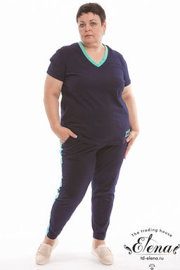 Костюм футболка и брюки М322190Па Синий