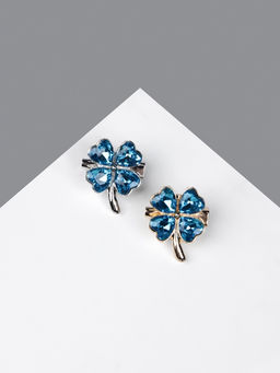 Цена за 12 шт. Брошь «Клевер» сапфировый, МИКС, (неделимая фасовка 12 шт., цена за шт.)