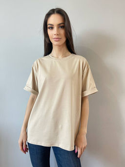 K10391 Футболка OVER SIZE СВ_БЕЖЕВЫЙ