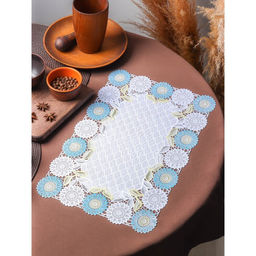 Цена за 12 шт. Салфетка ажурная для стола Подсолнухи, 4530 см, цвет жёлто-голубой - Simaland фото 2