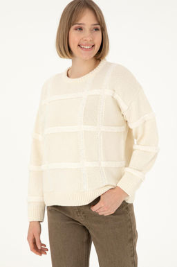 Женский кремовый свитер с круглым вырезом Неожиданная скидка в корзине - U.s. polo assn фото 3