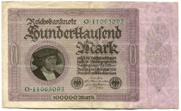 Банкнота 100000 марок 1923 года Германия