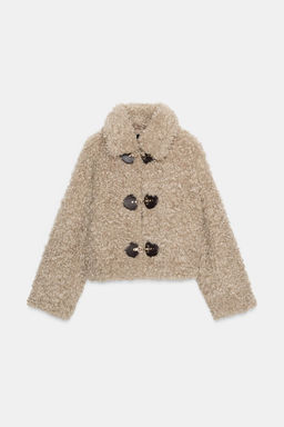 FAUX FUR JACKET WITH TOGGLES - Zara фото 7