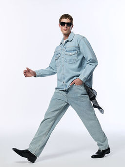 Rahat Kal?p Uzun Kollu Erkek Jean G?mlek