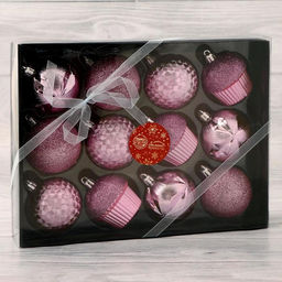 Ёлочные игрушки Пироженки, шары новогодние, набор 12 шт., d=6 см, розовый - Зимнее волшебство фото 3