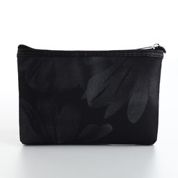 Косметичка на молнии плоская, с принтом Ромашки, чёрная - Simaland фото 2