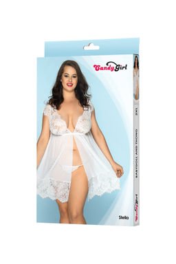 Комбинация и стринги Candy Girl Stella белые, 2XL  фото 3