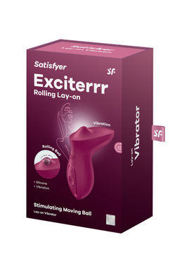 Вибратор с движущимся шариком Satisfyer Exciterrr, силикон, бордовый