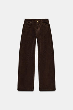 STRAIGHT-LEG CORDUROY TROUSERS - Zara фото 6