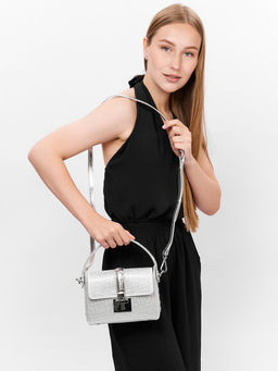 LACCOMA сумка Y2032-Z-серебристый натуральная кожа полиэстер фото 6