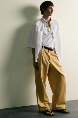 CAMISA BOXY FIT RAYAS / Blanco - Zara фото 5