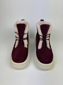 Ботинки 308.агатаw. бордo замша з уценка