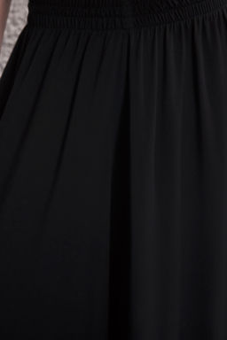 TRENDYOLMILLA Siyah Beli Lastikli Yumusak Rahat Kumas Wide Leg Extra Genis Paca Dokuma Pantolon TWOSS25PL00103 фото 7