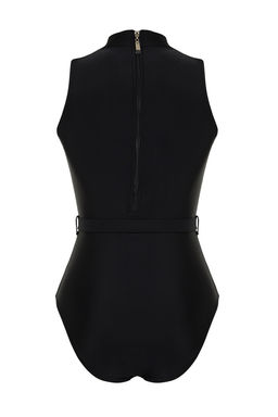 TRENDYOLMILLA Siyah Kemerli Halter Yaka Regular Mayo TBESS24MA00101 фото 8