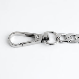 Цена за 2 шт. Цепочка для сумки, с карабинами, железная, 12,5 7,5 мм, 60 см, цвет серебряный - Арт узор фото 2