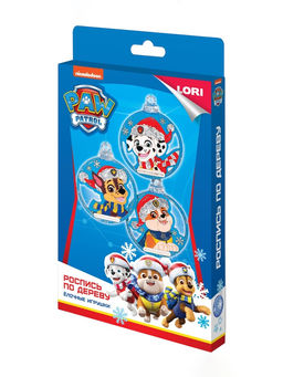 Роспись по дереву, елочные игрушки Гончик, Маршалл и Крепыш, Щенячий патруль