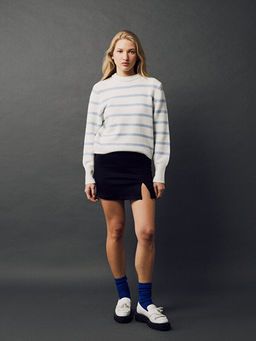 Kad?n Beli Fermuarl? D?z Jean Etek