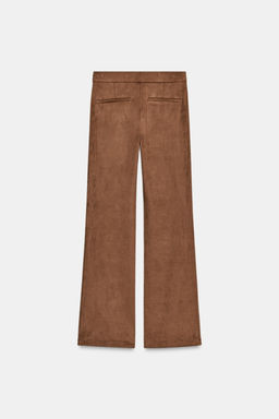 FAUX LEATHER FLARE TROUSERS - Zara фото 5