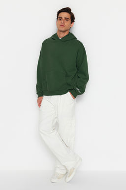 TRENDYOL MAN Siyah Kapusonlu Oversize/Genis Kesim Nak?sl? Etiketli Yumusak Kumas Sweatshirt TMNAW24SW00031 - Trendyolmilla фото 32