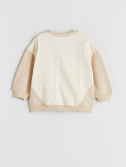 Bisiklet Yaka Bask?l? Erkek Bebek Sweatshirt ve Pantolon 2li