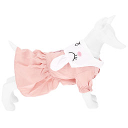 Пэт тойс (Pet toys) Одежда для собаки Платье Зайка с принтом, с вышивкой, на кнопках р-р XL, длина спинки 40см/обхват груди 50см/обхват шеи 38см, цвет-розовый, 100% полиэстер (Китай) - Домашняя Мода фото 2