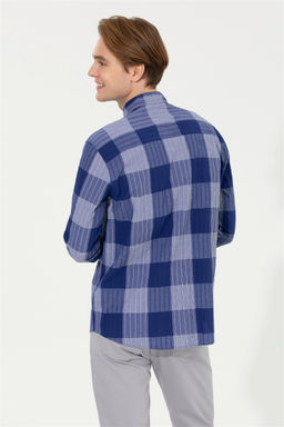 U. S. Polo Assn / Мужская синяя рубашка в клетку - U.s. polo assn фото 11
