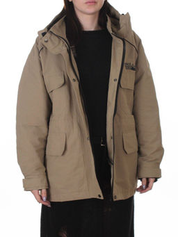 3092 BEIGE/GREEN Куртка демисезонная женская (100 гр. холлофайбер)