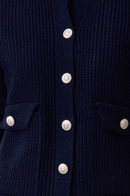 TRENDYOLMILLA Vizon Bisiklet Yaka Ceket Gorunumlu Triko H?rka TWOAW25HI00061 фото 3