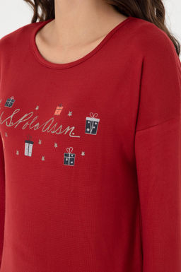 Женский бордово-красный пижамный комплект Неожиданная скидка в корзине - U.s. polo assn фото 6