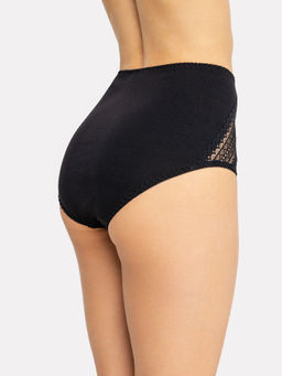 Цена за 2 штуки! Трусы женские макси в черном цвете с деталями из кружева черный 412554 - Mark formelle фото 2