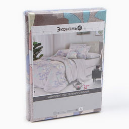 Постельное бельё 1,5сп Экономь и Я Цветочный вечер 143х215см, 145х214см,50х70см-1шт,60г/м2, микрофибра фото 5