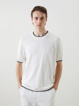 Bisiklet Yaka K?sa Kollu Erkek Triko Kazak