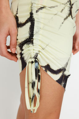 Limited Edition Cok Renkli Bask?l? Midi Asimetrik Yaka Esnek Orme Kalem Elbise TWOSS24EL00565 - Trendyolmilla фото 10