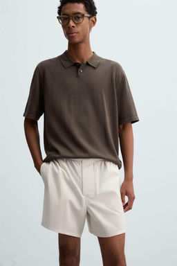 COTTON-HEMP STRIPED BERMUDA SHORTS - Zara фото 23