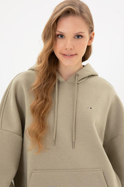 Kad_n A__k Haki Basic Sweatshirt Sepette S_rpriz _ndirim - U.s. polo assn фото 2