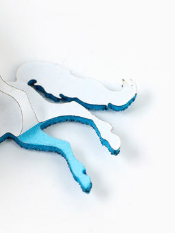 Декор новогодний Лошадки на клеевой основе, синий, набор 6 шт.