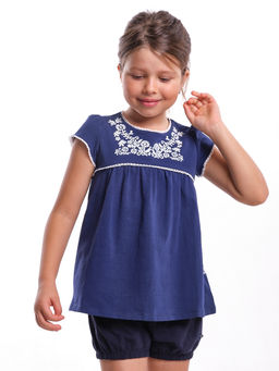 Футболка для девочки	 UD 1683 т.синий