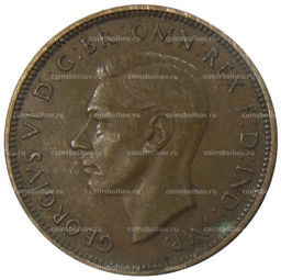 Монета 1/2 пенни 1938 года Австралия