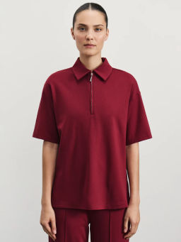 Футболка поло на молнии / Zarina  фото 3