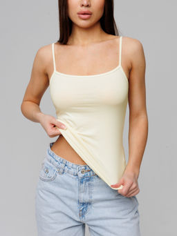 Женская майка на бретелях Lingeamo кремовый ЛТ-07 (131)  фото 5