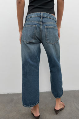 JEANS TRF WIDE LEG CROPPED TIRO BAJO / Azul - Zara фото 3