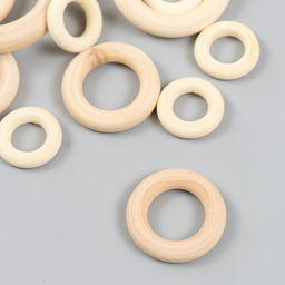 Набор деревянных неокрашенных колец МИКС-12 (кольца 20.30.40.50 мм) 13 шт.
