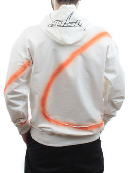 2652 WHITE/ORANGE Толстовка мужская (75% хлопок, 20% полиэстер, 5% спандекс) - Fashion фото 6