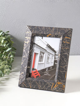 Фоторамка пластик 10х15 см "Гедеон" чёрный с золотом 21х16х2 см