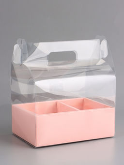Коробка с PVC для цветов и десертов 26?18?30 см, розовый