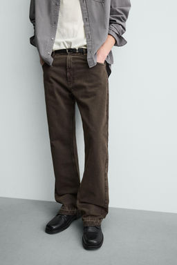 JEANS FLARE FIT ROTOS / Marr?n - Zara фото 5