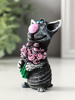 Фигура "Кот с цветами" 8 см