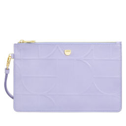 Итальянская кожаная женская сумочка-клатч DuDu серии Bogota | лилово-оранжевый