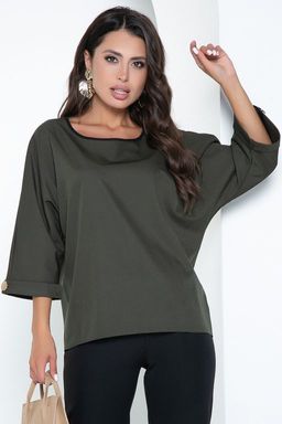 Блуза Тринити с пояском (хаки) Б2574 - Lt collection фото 4