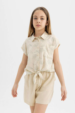 Вискозные шорты для девочек - Defacto фото 4